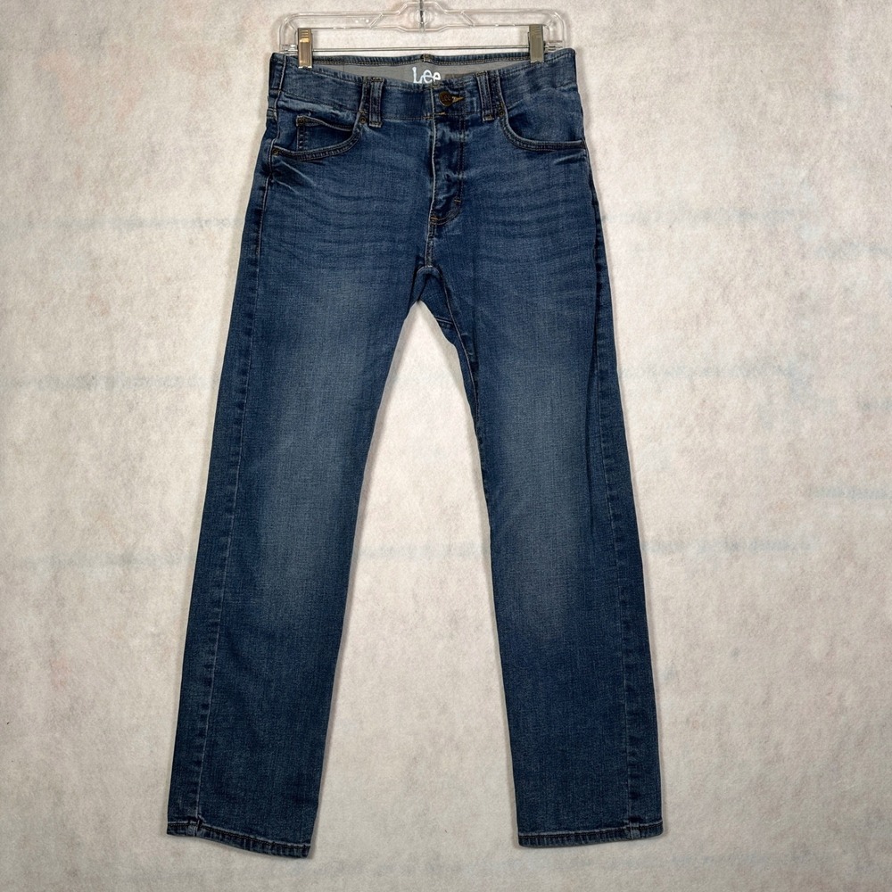 Lee Jeans Mens 30x30 Slim Straight Leg Blue Excellent Medium Wash Denim Pants